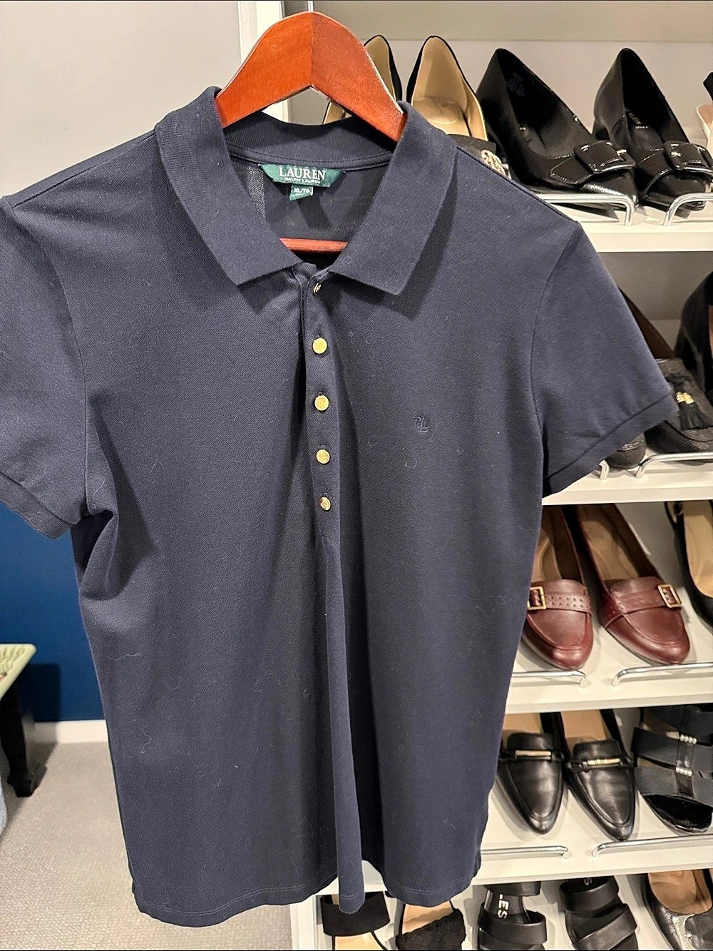 Lauren Ralph Lauren Short Sleeve Pique Polo Shirt in True Black